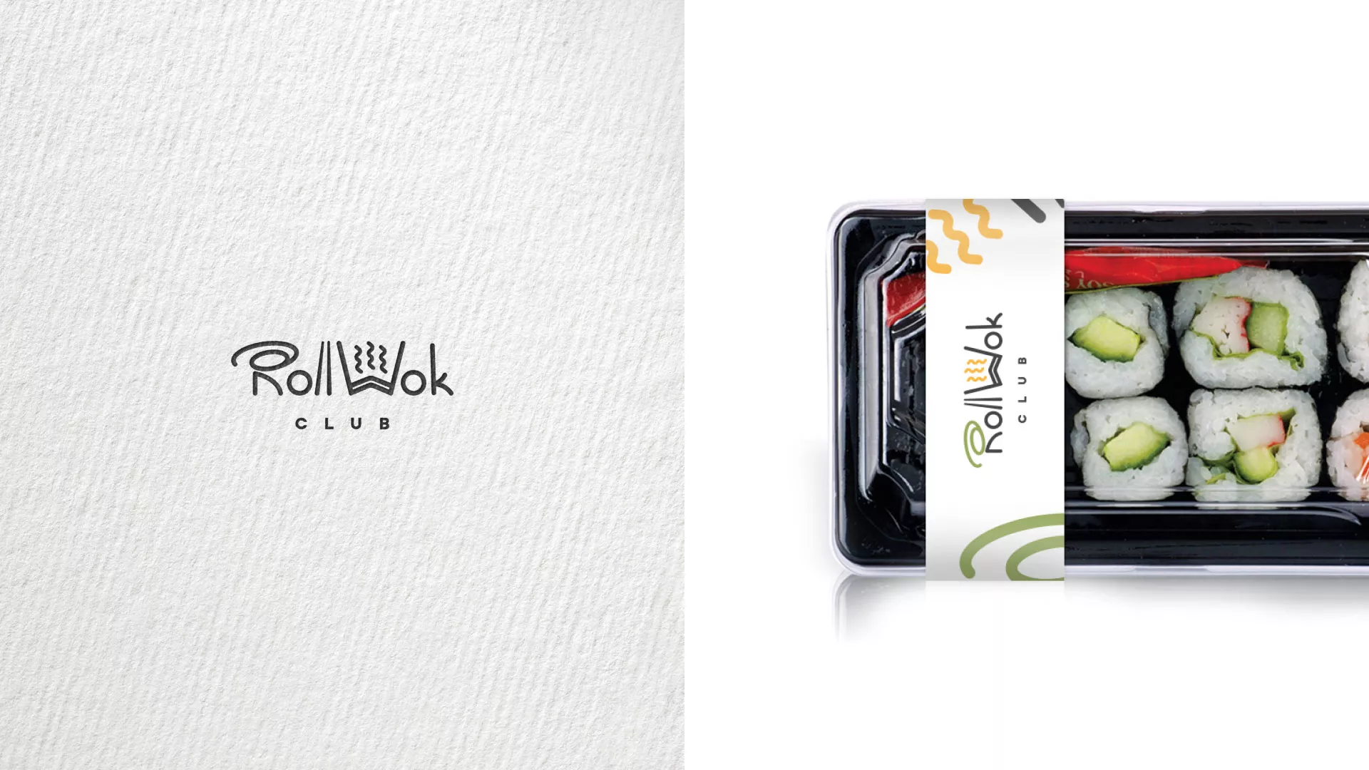 Разработка наклеек для суши-бара «Roll Wok Club» в Мезени